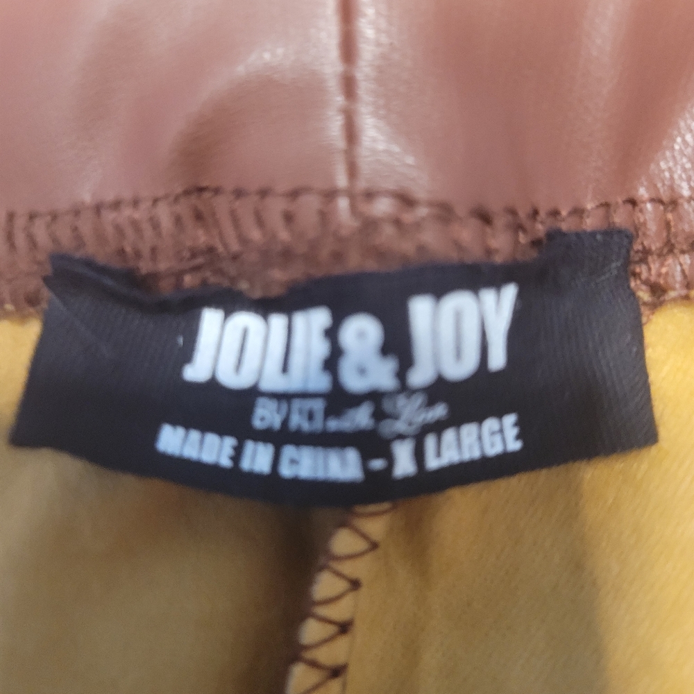 NEW JOLIE & JOY BROWN FAUX LEATHER LEGGINGS-SIZE XL-NWT - Picture 12 of 16